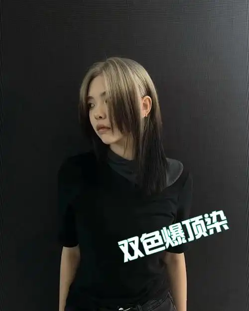 爆顶染发双色染发创意染发