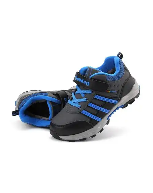 男童灰宝兰加毛运动鞋