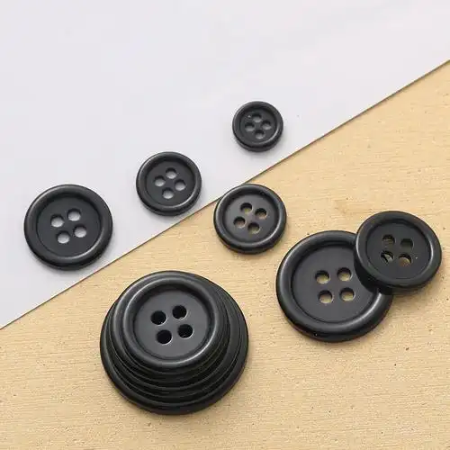 圆形树脂小白扣子衬衣衬衫纽扣高端男衣服钮扣大全黑色大衣扣配件