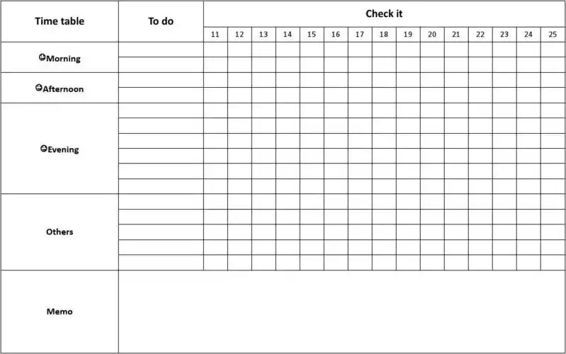 daily todo list 日程计划表 手帐