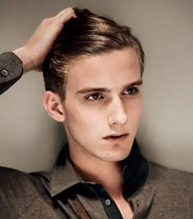 斜背头潮男发型图 欧美男三七分背头发型