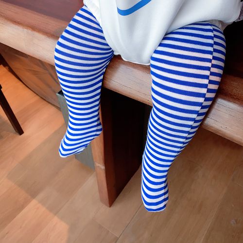 女童春秋袜子裤袜连体条纹宝宝秋装裤子打底裤子