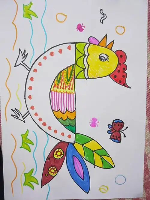 三年级美术《大公鸡》