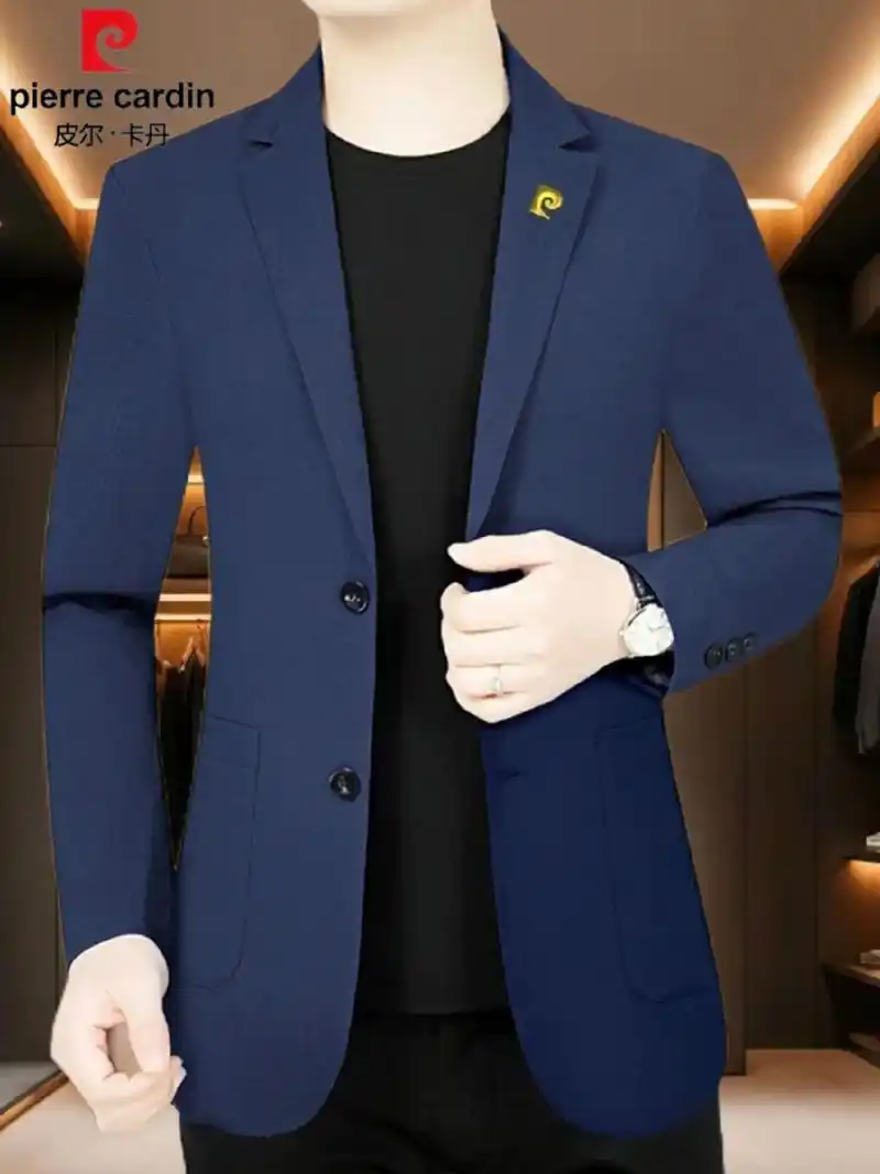 皮尔卡丹高档男士商务休闲纯色西服来啦,时尚大气,帅气有型