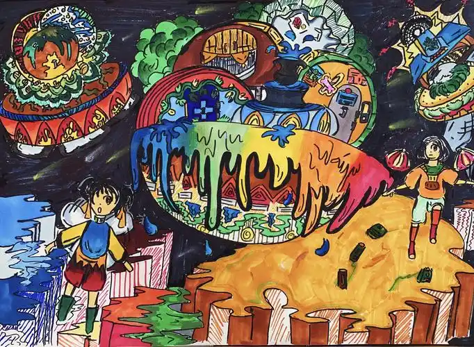 儿童画(b)社团——科技幻想画获奖
