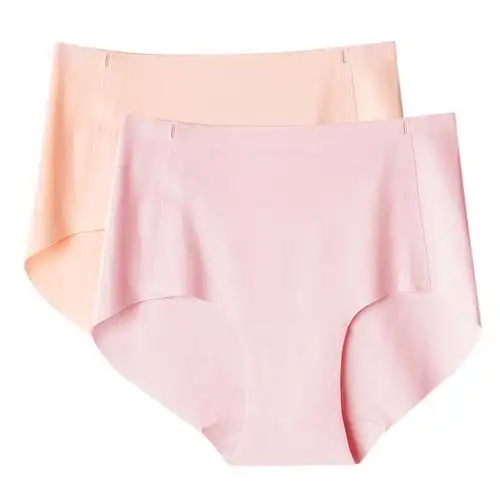 德国舒雅女士冰丝锦纶无痕中腰平角内裤2条装平角裤