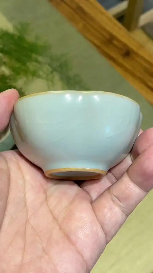 晓芳 汝窑天青 梅花杯