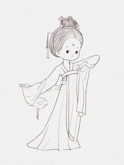 萌萌q版古风美女