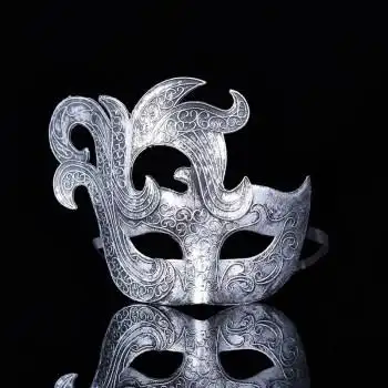 面具古风中国风 半 脸 神秘半脸面具男左半脸面具半脸 遮嘴假面h, 仿