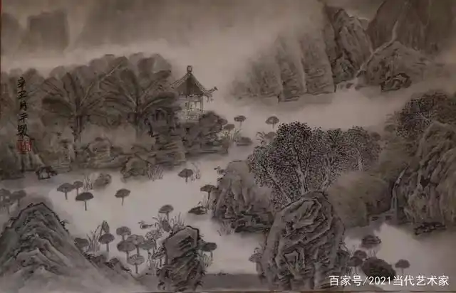 笙歌一曲扬州梦冯月平水墨画作品品鉴