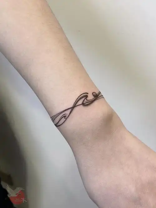 天津二木刺青  #天津纹身  #纹身  #手环纹身  #海浪纹身