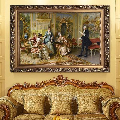 欧式人物油画客厅墙面装饰卧室床头书房贵族宫廷壁画玄关餐厅挂画