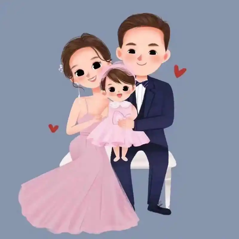 一家三口情侣头像786178三口之家の卡通头像 今日份の好看的一