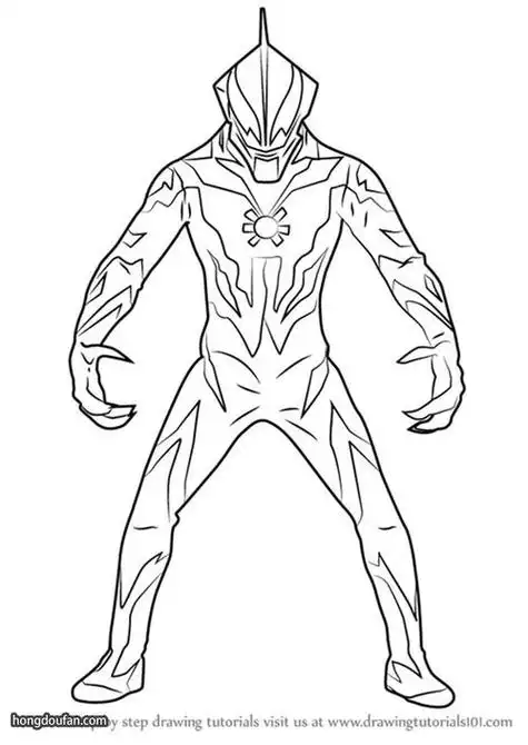 可打印黑白涂色大全 红豆饭小学生简笔画大全奥特曼卡片之 佐菲奥特曼