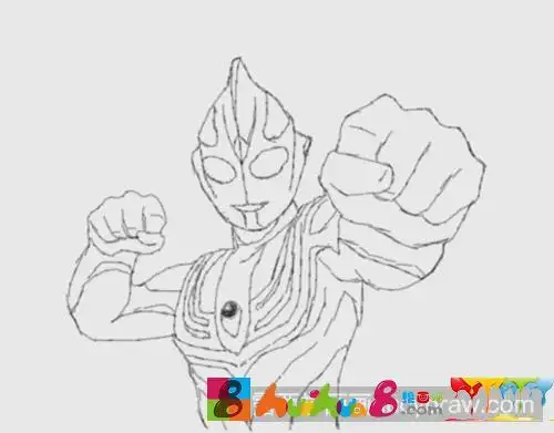 艾斯奥特曼合体简笔画