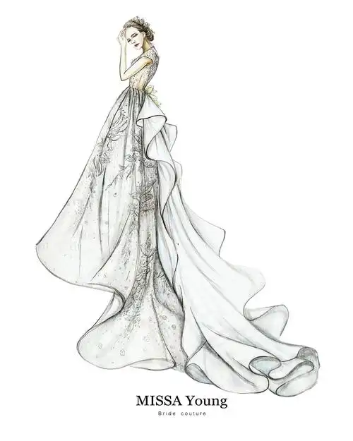 婚纱手绘稿《白皇后的新衣》