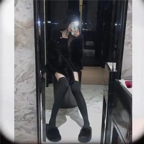 实拍实价 黑色长筒袜袜子女秋冬过膝袜中筒袜压力瘦腿jk小腿袜 - 17网