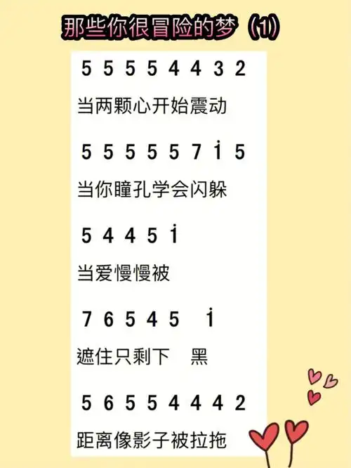 卡林巴拇指琴那些你很冒险的梦简谱