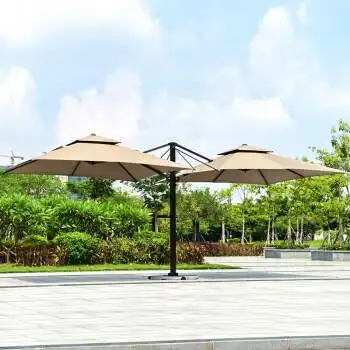 遮阳伞大型休闲户外大太阳伞餐厅广场度假区伞2525米双开双顶方形伞