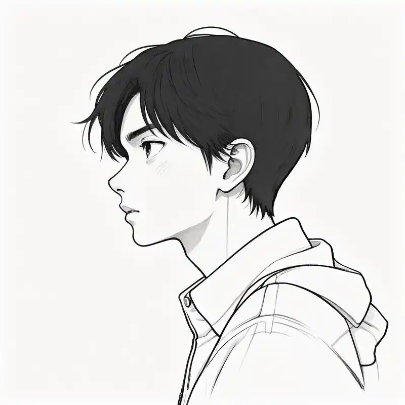 探索黑白素描的魅力,以细腻的笔触勾勒男生的侧脸轮廓