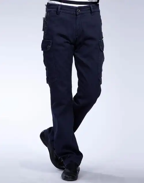 毕盖帕克bikkembergs男款藏蓝色侧口袋休闲长裤