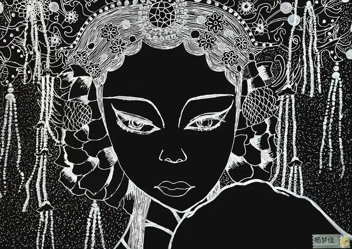 戏曲人物线描#原创作品 #线描 #国粹 #京剧 #东方美学 - 抖音