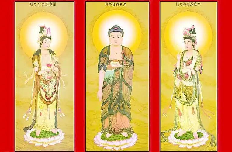 佛像 佛 西方三圣 古典 栩栩如生 宗教信仰 宗教 佛光 佛光普照 古代