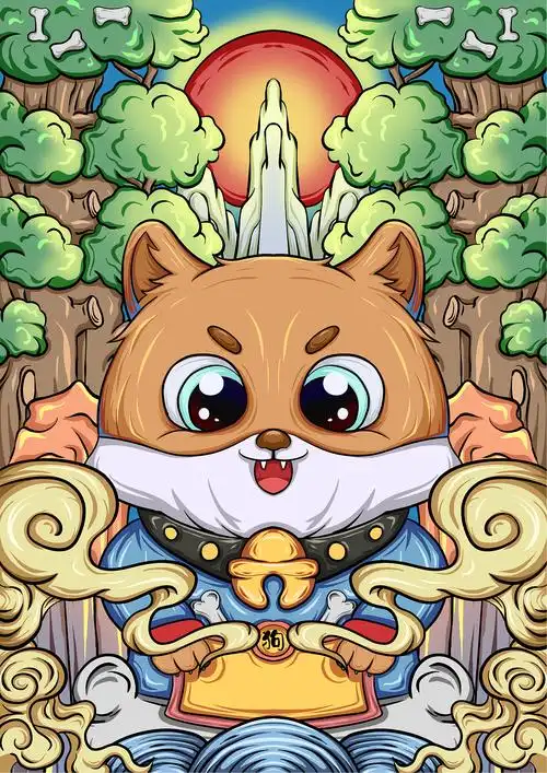 国潮十二生肖插画