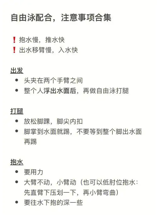 自由泳练习注意事项合集避免错误动作75