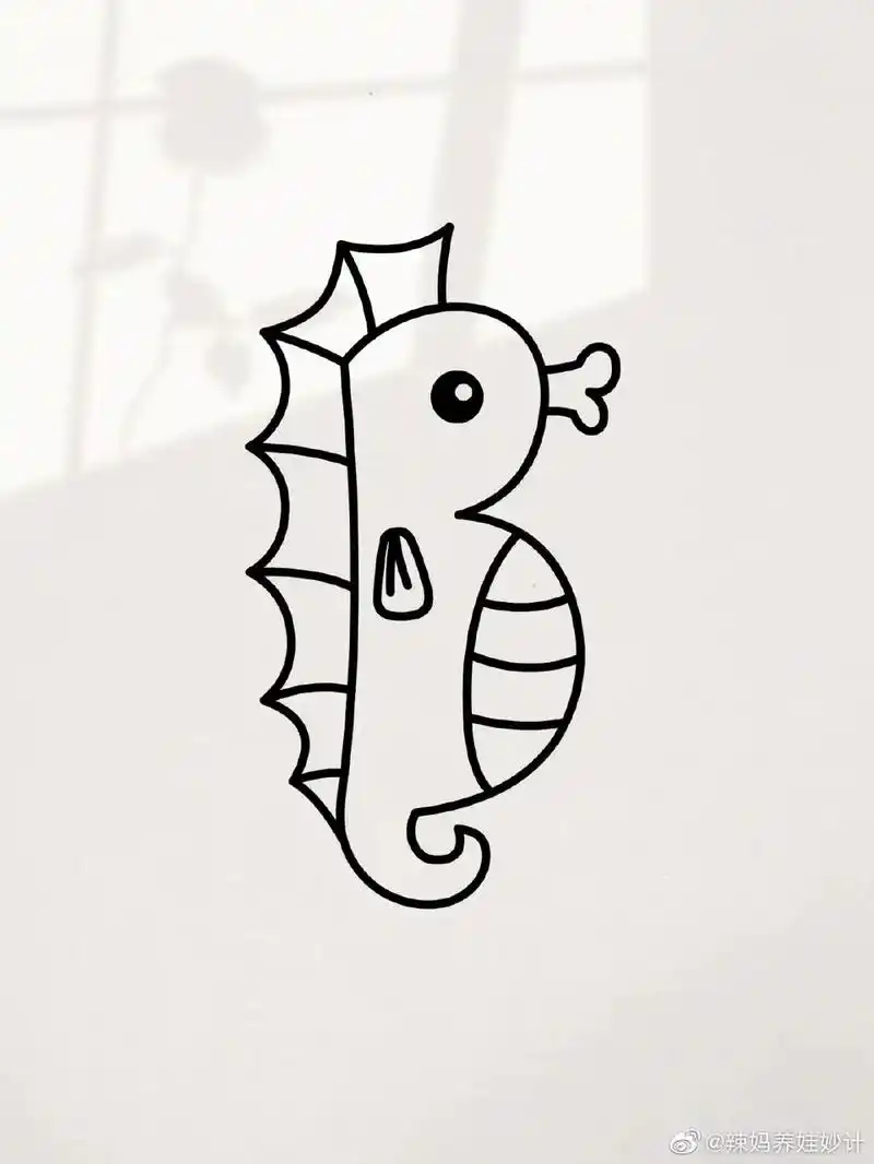 cp小海马简笔画用数字b画小海马秒会cp