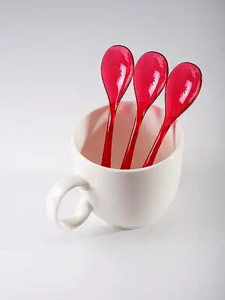 特写陶器单个物体食物勺子背景厨房用具饮料没有人工作室拍摄 i>咖 /i