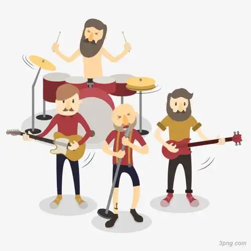 矢量摇滚乐队png素材透明免抠图片-其他元素