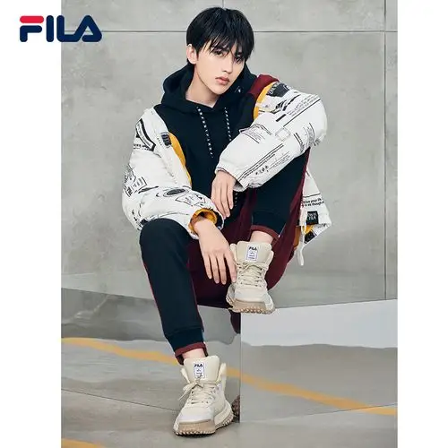 fila x mihara斐乐蔡徐坤同款老爹鞋2020冬新款高帮运动男豆豆鞋