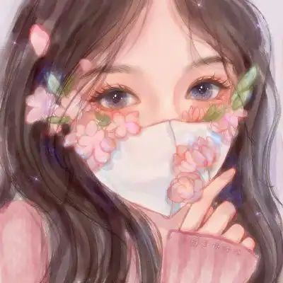 口罩花朵动漫女头像 高清最近比较火的鲜花戴口罩头像大全_女生动漫