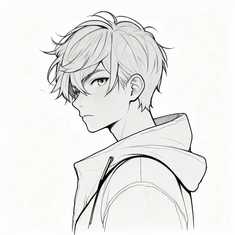 94黑白魅力,二次元男生头像95 探索黑白素描的魅力,为你带来这组