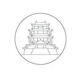 江西南昌滕王阁线描插画