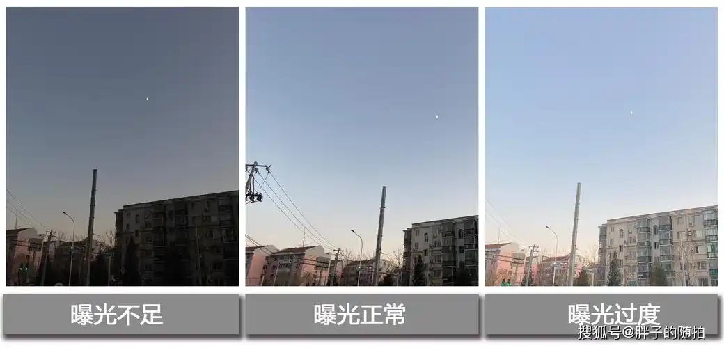 曝光不足,曝光正常,曝光过度拍摄天空云景拍摄的相机的通用参数曝光