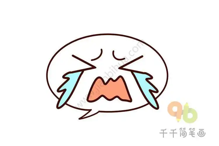 小兔子哭的表情包简笔画