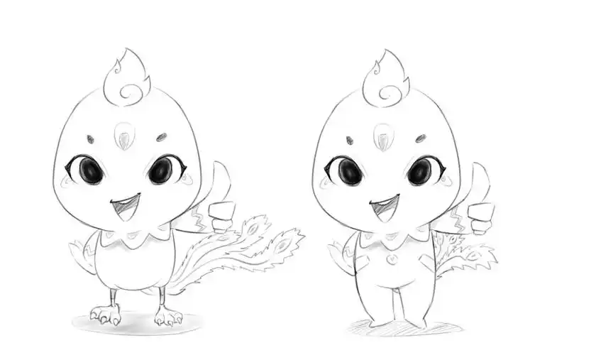 柠檬,凤凰卡通形式 设计