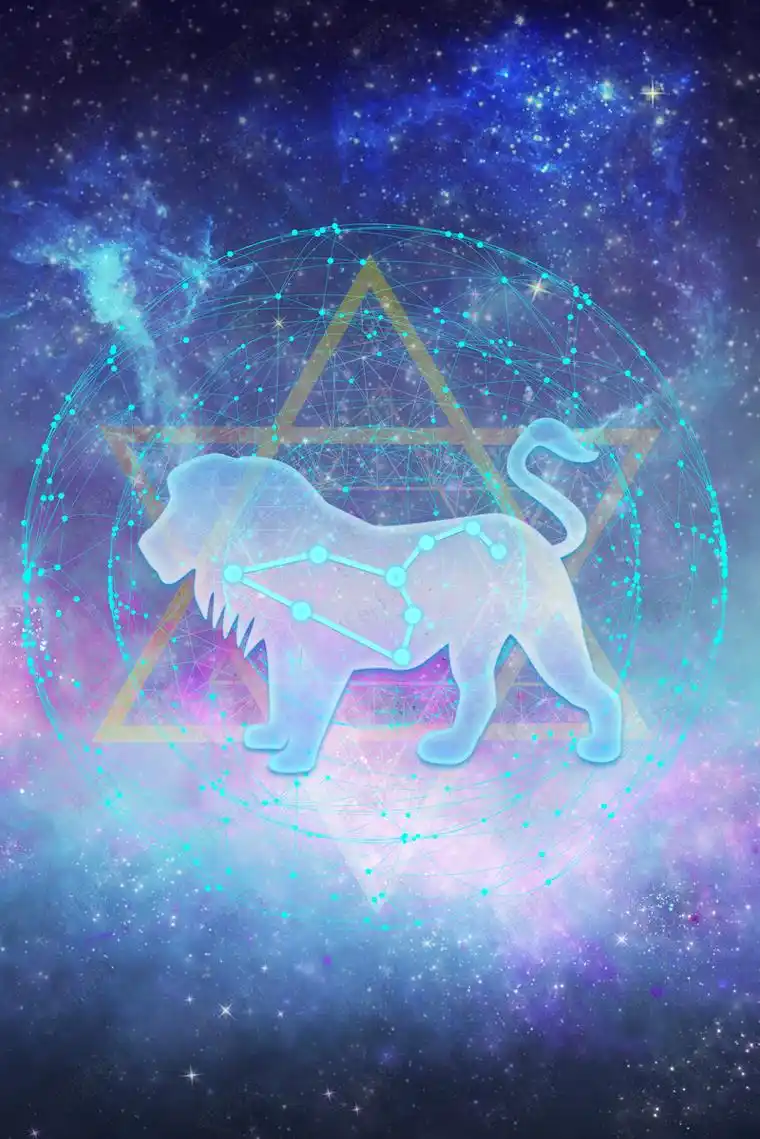 唯美星空十二星座之狮子座背景图片免费下载-千库网