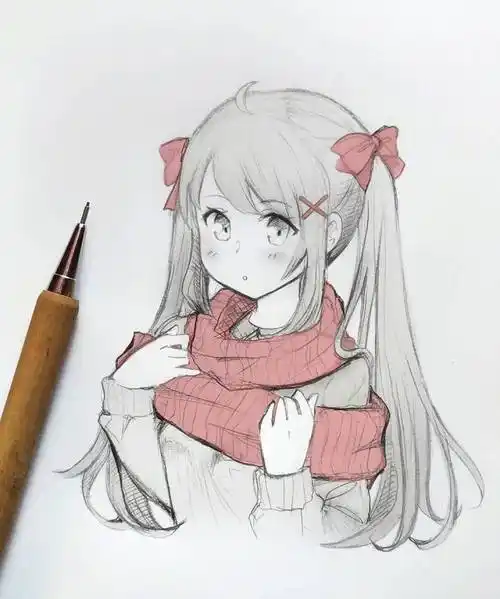 来自插画师meiririvega67676767手绘动漫少女