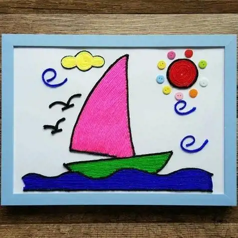 粘贴画线状简笔画