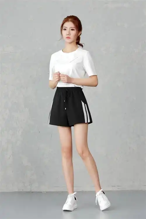 中学生中考体育短裤女生体考运动裤女外穿夏季阔腿休闲宽松跑步韩版a