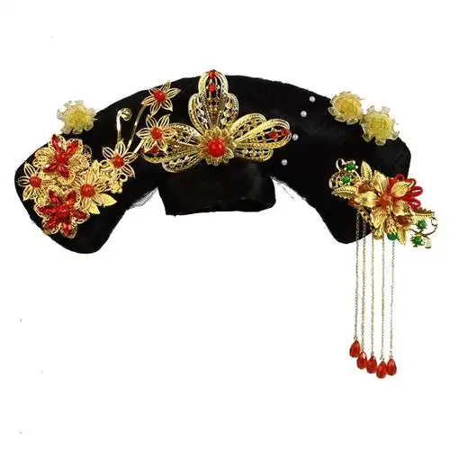 旗头古装清朝满族宫廷妃子格格如懿头饰表演日常整顶假发