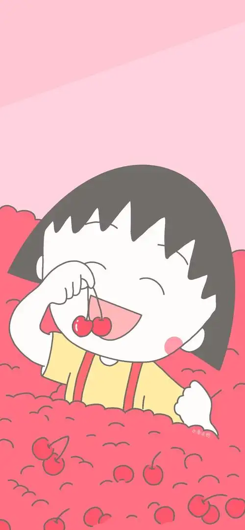 樱桃小丸子趣味可爱卡通手机壁纸_卡通_手机壁纸下载_美桌网