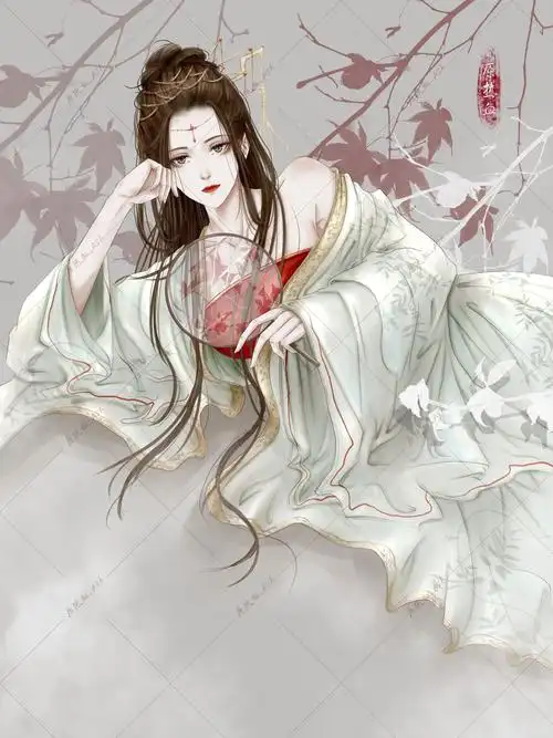 古风女小说封面人设图,没有排版书名