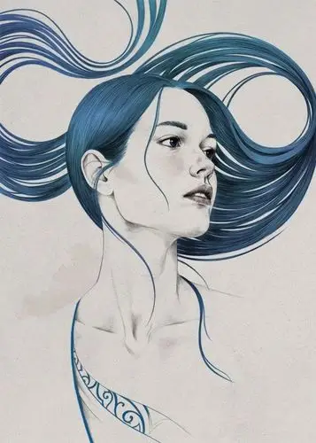 流畅的线条 阿根廷插画师 diego fernandez 一组唯美人像插画