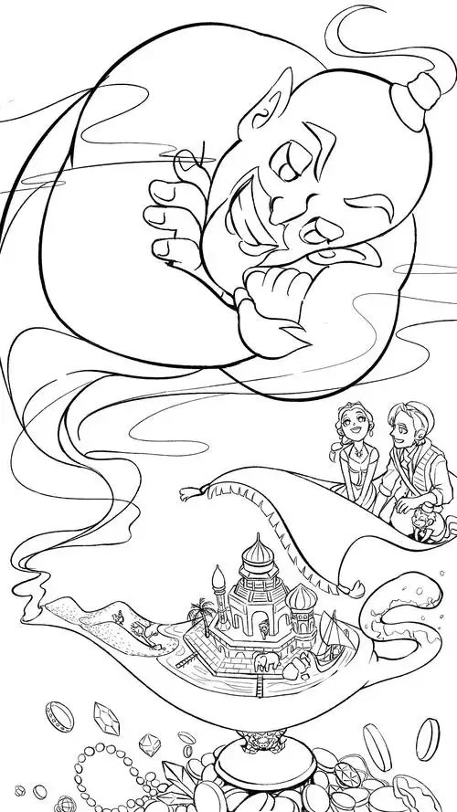 阿拉丁电影插画海报再创作