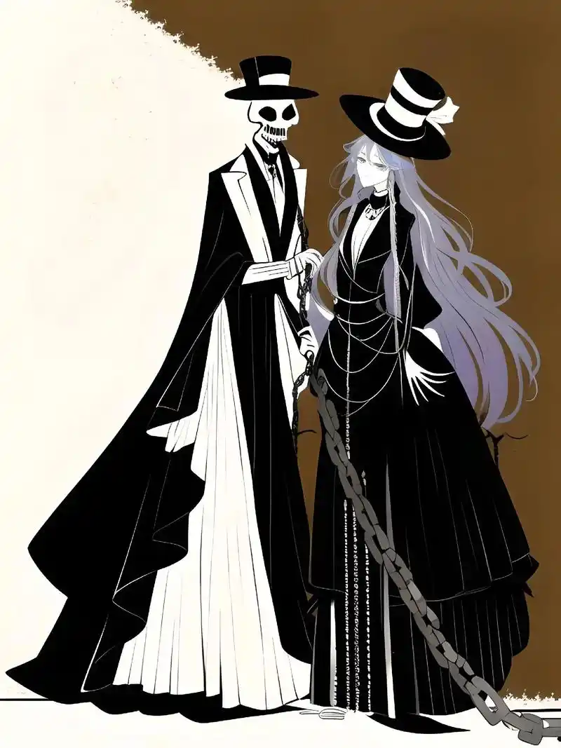 我:黑白无常.ai:什么?骷髅新娘?我:骷髅背景. - 抖音