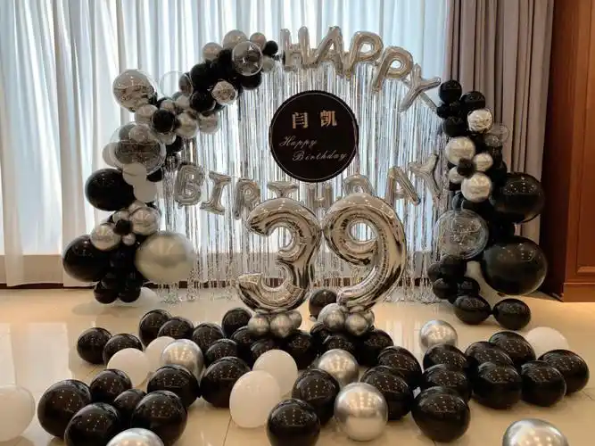 男士生日派对布置气球布置